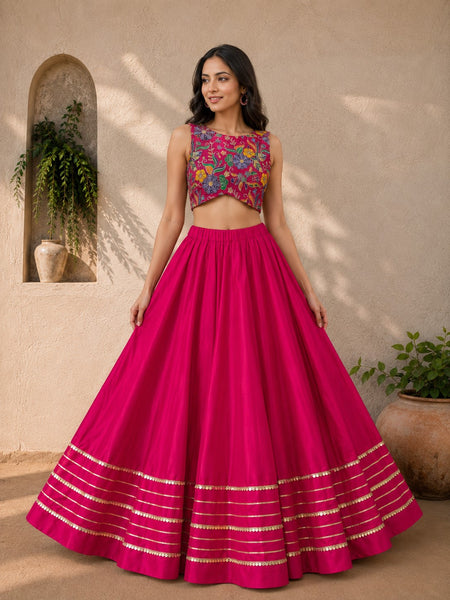 Cotton Silk Stitched Only Lehenga
