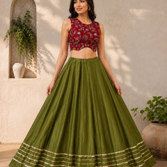 Cotton Silk Stitched Only Lehenga