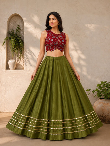 Cotton Silk Stitched Only Lehenga