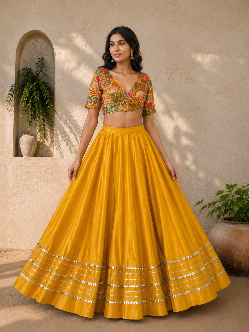 Cotton Silk Stitched Only Lehenga