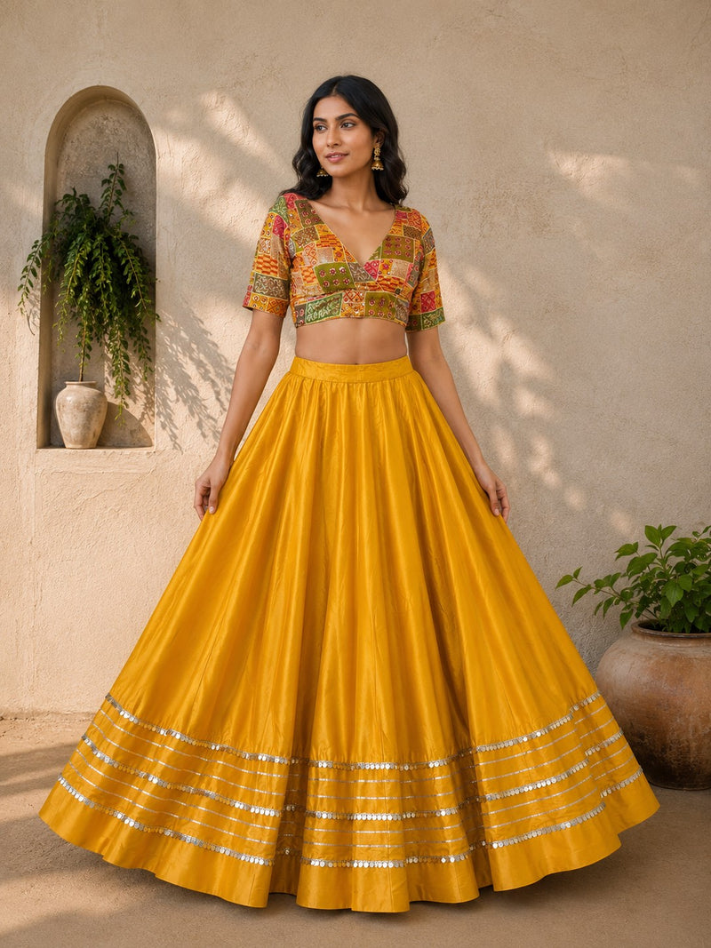 Cotton Silk Stitched Only Lehenga