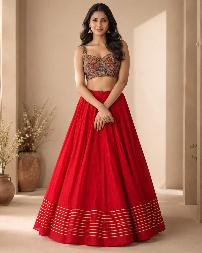 Cotton Silk Stitched Only Lehenga