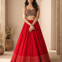 Cotton Silk Stitched Only Lehenga