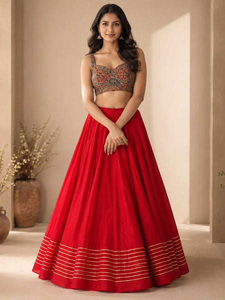 Cotton Silk Stitched Only Lehenga