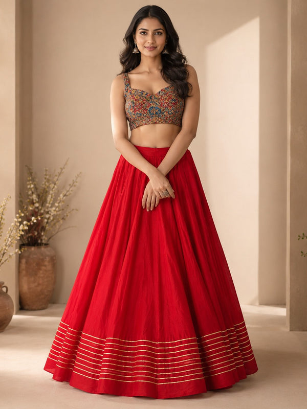 Cotton Silk Stitched Only Lehenga