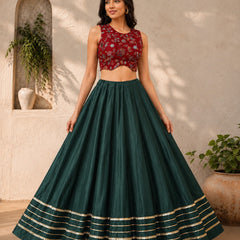 Cotton Silk Stitched Only Lehenga