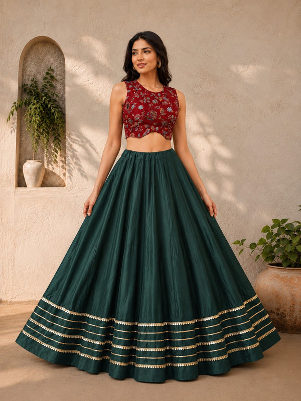 Cotton Silk Stitched Only Lehenga